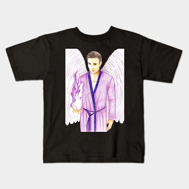 Archangel Zadkiel Keeper of the Violet Flame- Light Purple Kids T-Shirt by EarthSoul